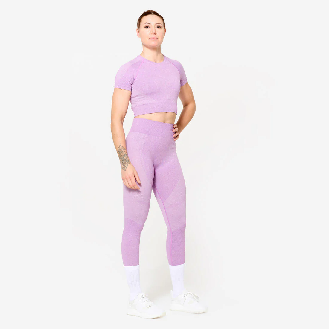 Playera Crop-Top Fitness Sin Costuras Manga Corta - Image 3