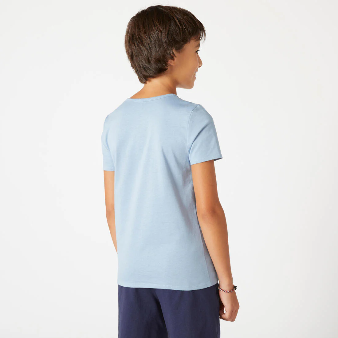 Playera de algodón para niños - Básica - Azul denim con estampado - Image 6