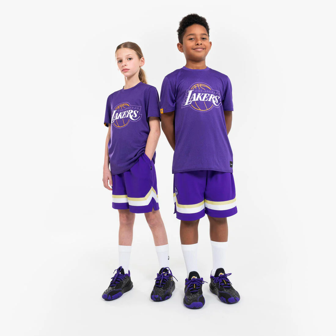 Playera de básquetbol negra para niños NBA Lakers TS 900 JR - Image 10
