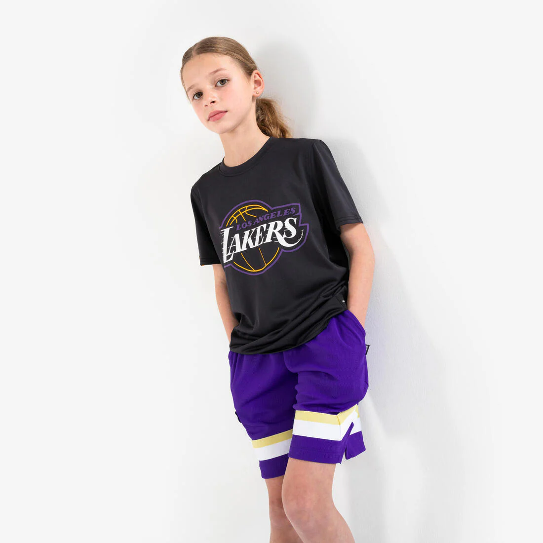 Playera de básquetbol negra para niños NBA Lakers TS 900 JR - Image 15