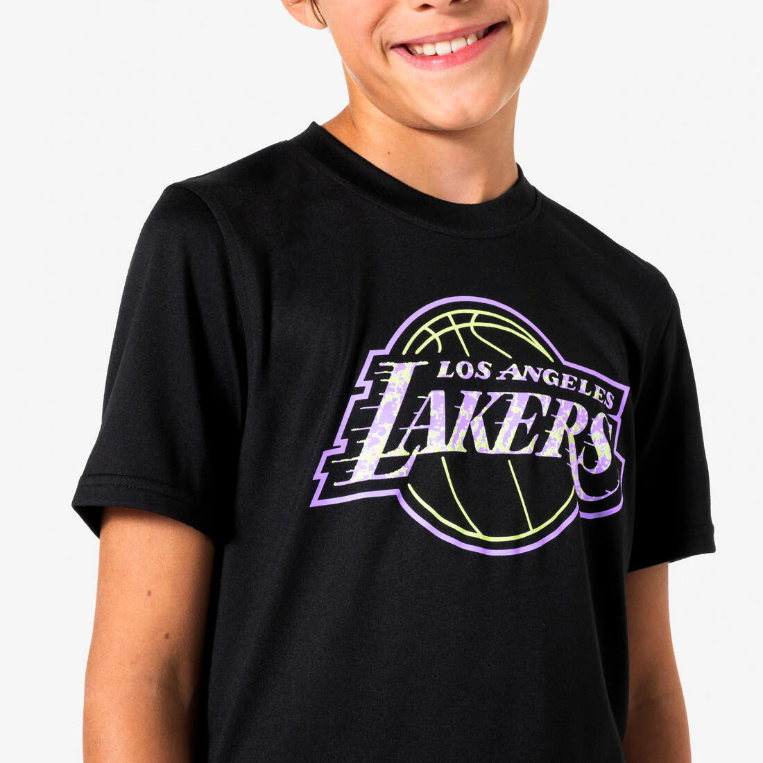 Playera de básquetbol negra para niños NBA Lakers TS 900 JR - Image 7