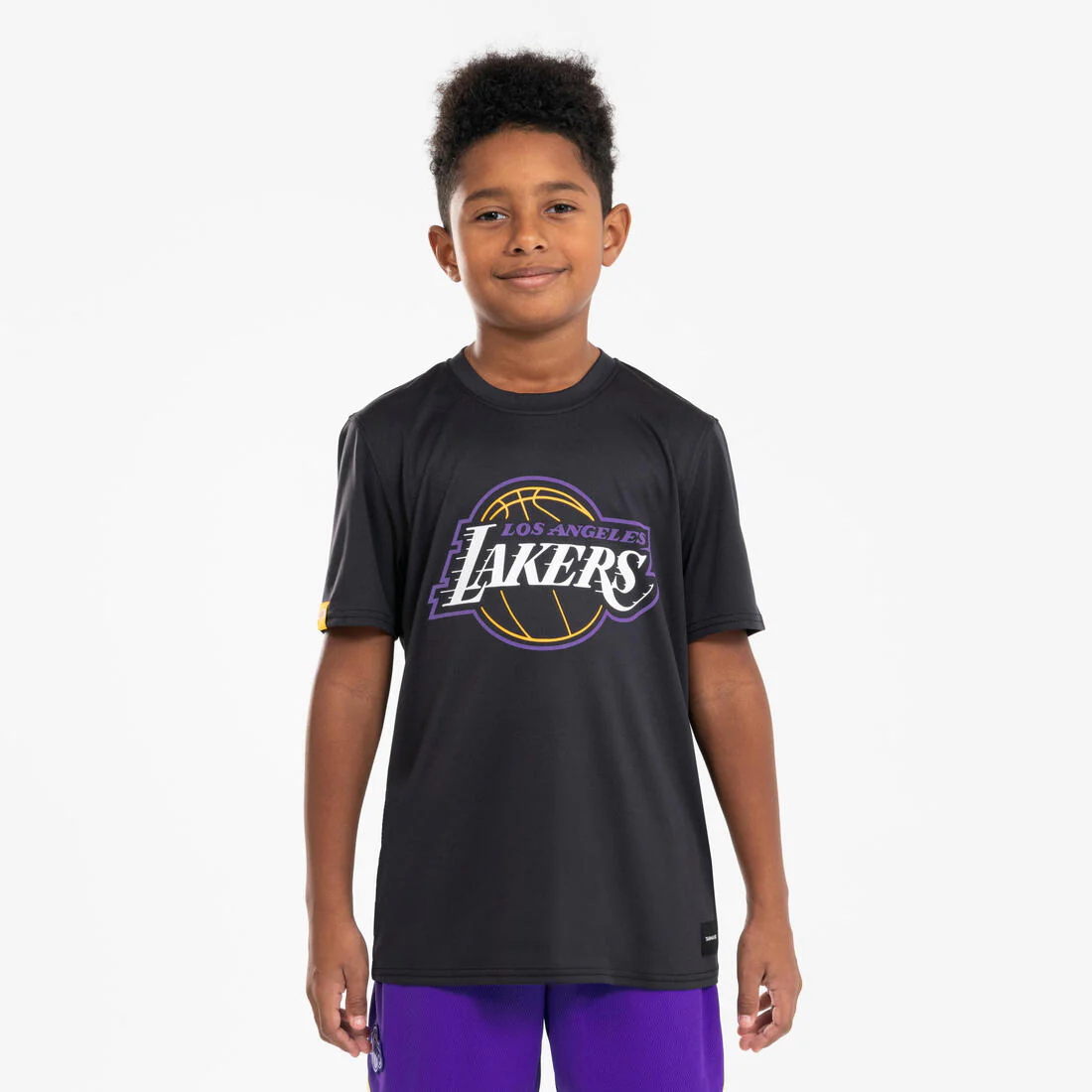 Playera de básquetbol negra para niños NBA Lakers TS 900 JR - Image 8