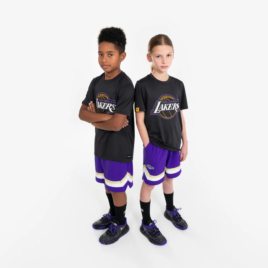 Playera de básquetbol negra para niños NBA Lakers TS 900 JR - Image 9