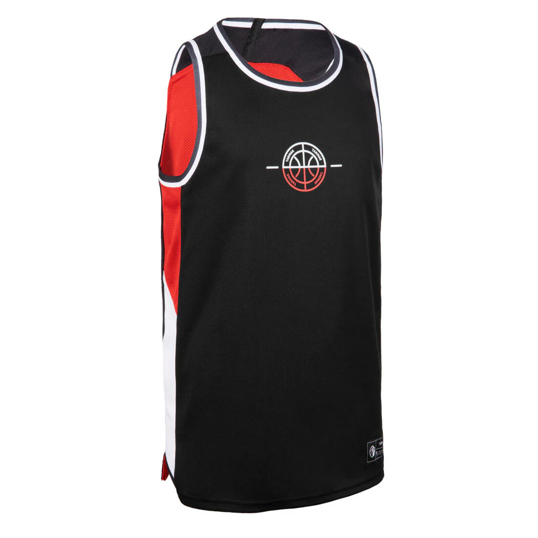 PLAYERA DE BÁSQUETBOL REVERSIBLE NIÑO - T500R ROJO NEGRO - Image 5