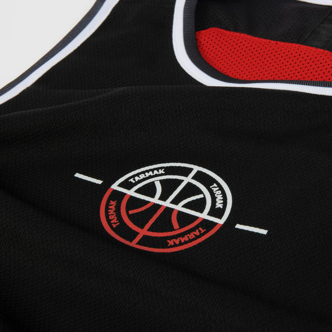 PLAYERA DE BÁSQUETBOL REVERSIBLE NIÑO - T500R ROJO NEGRO - Image 7