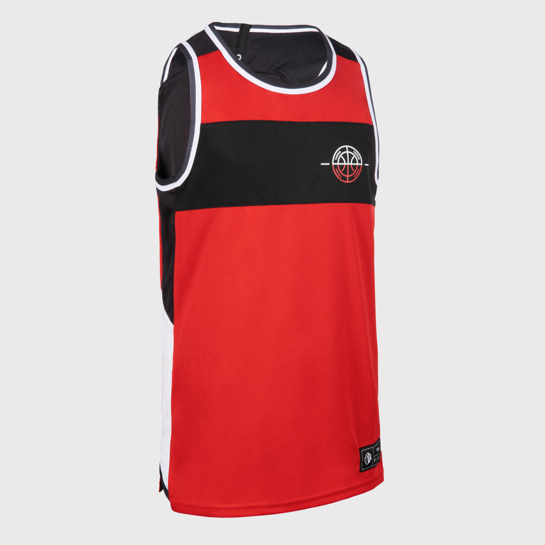 PLAYERA DE BÁSQUETBOL REVERSIBLE NIÑO - T500R ROJO NEGRO - Image 8
