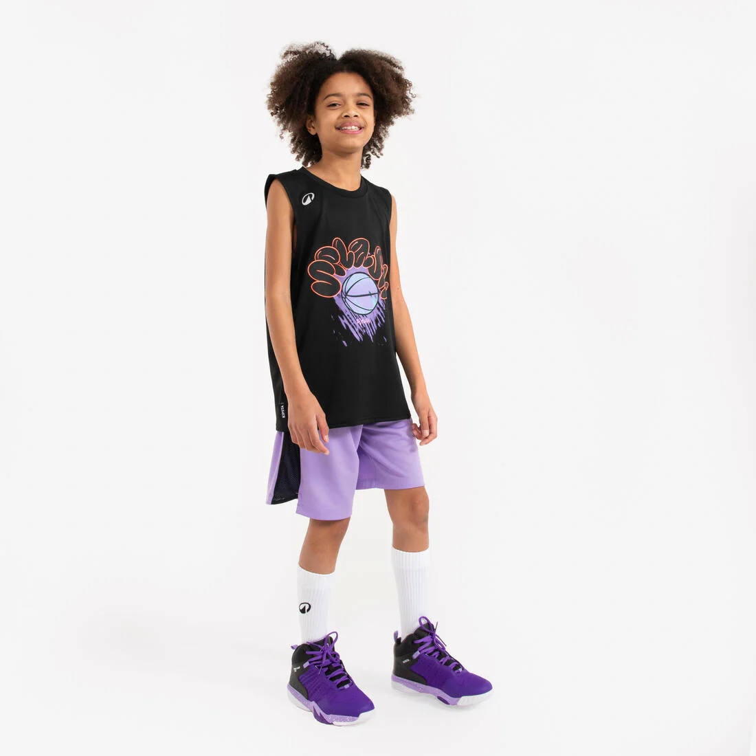 Playera de básquetbol sin mangas azul junior - Image 10