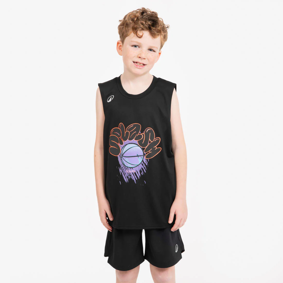 Playera de básquetbol sin mangas azul junior - Image 2