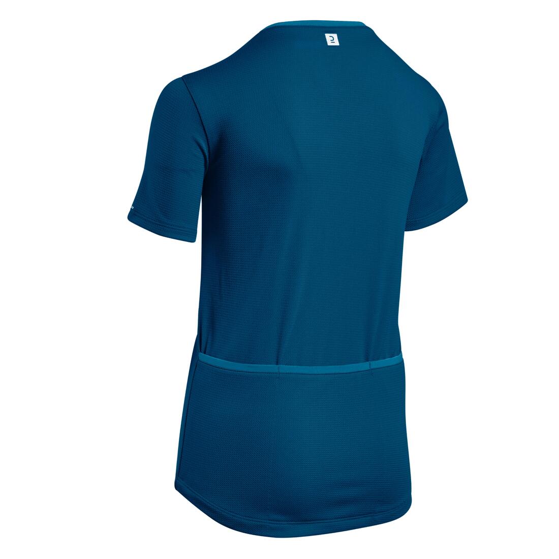 Playera de ciclismo de manga corta azul para niños 100 - Image 2