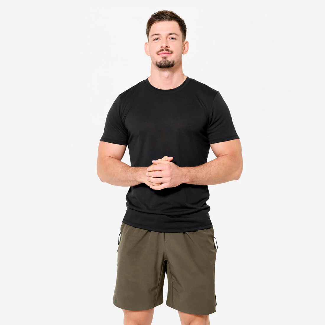 Playera de cross training de corte slim transpirable negra para hombre