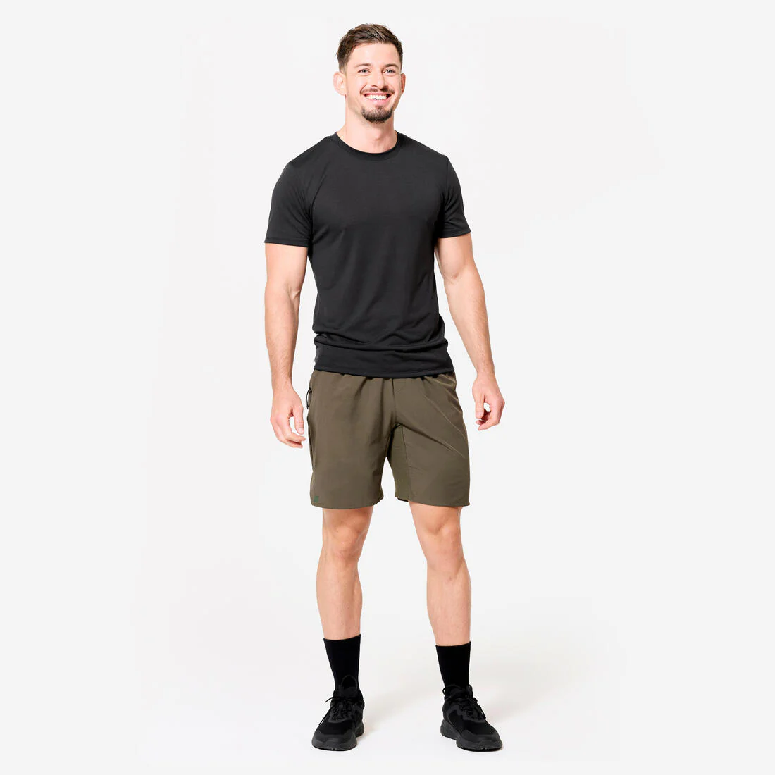 Playera de cross training de corte slim transpirable negra para hombre - Image 4