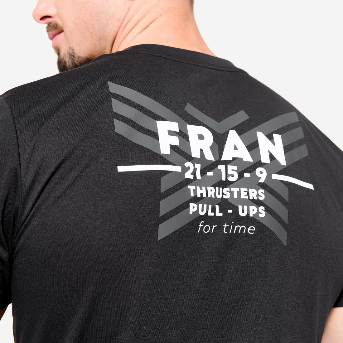 Playera de cross training de corte slim transpirable negra para hombre - Image 6