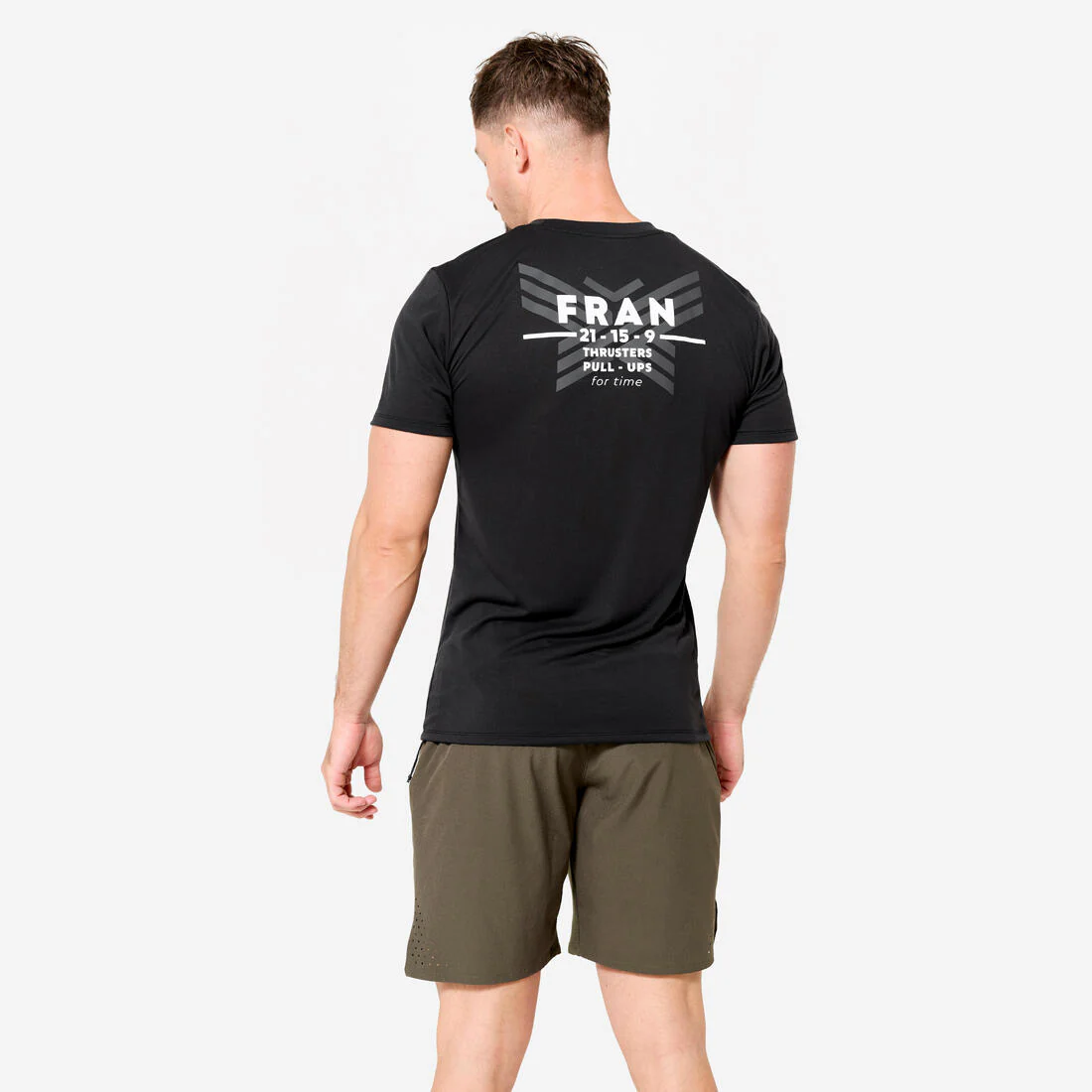Playera de cross training de corte slim transpirable negra para hombre - Image 7