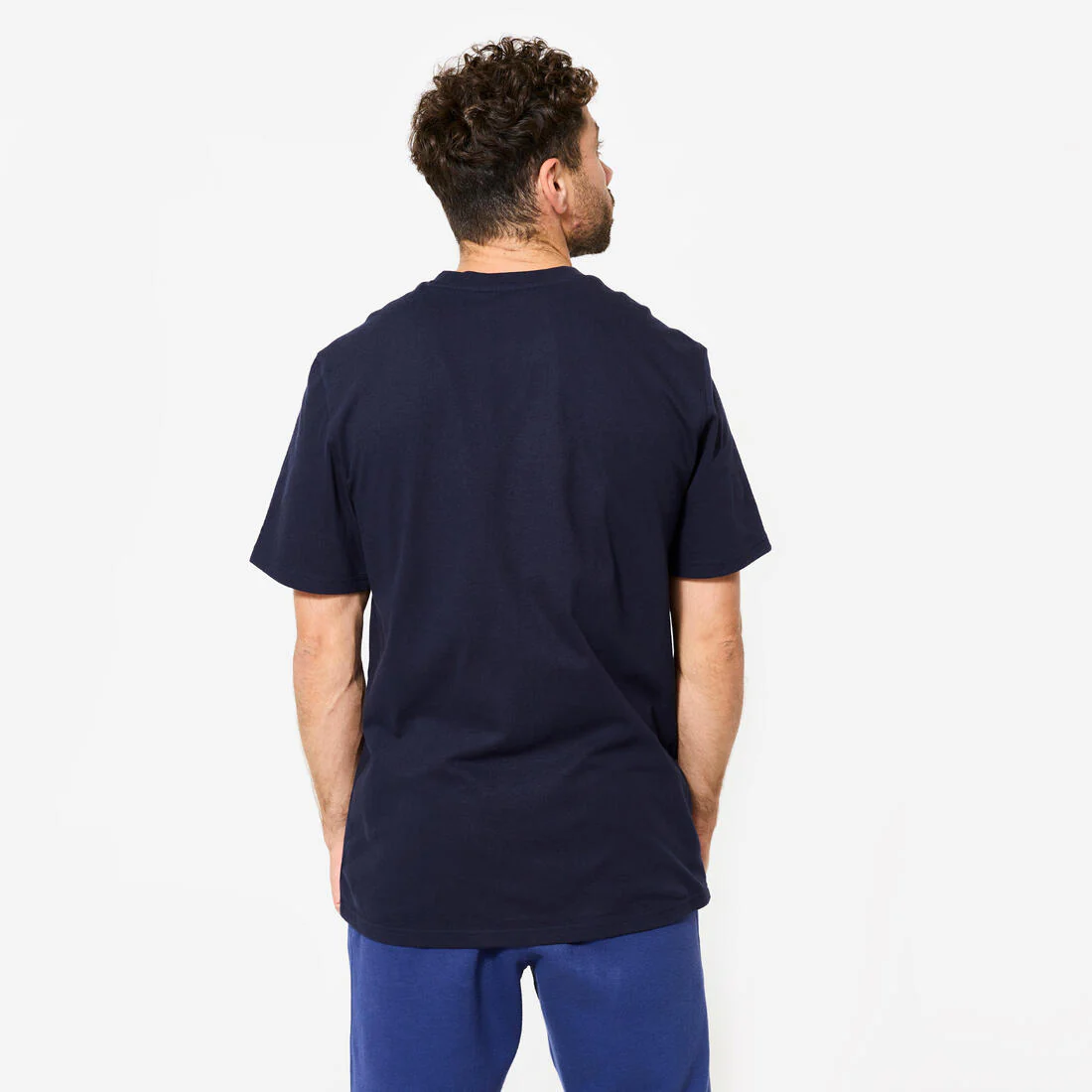 Playera de fitness azul con estampado para hombre 500 Essential - Image 11