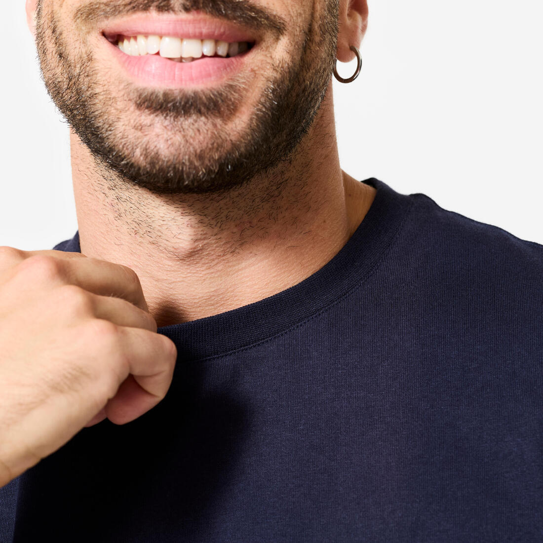 Playera de fitness azul con estampado para hombre 500 Essential - Image 13