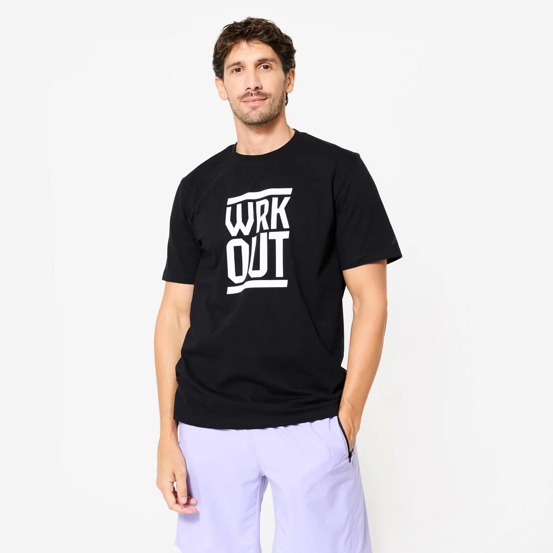 Playera de fitness azul con estampado para hombre 500 Essential - Image 3