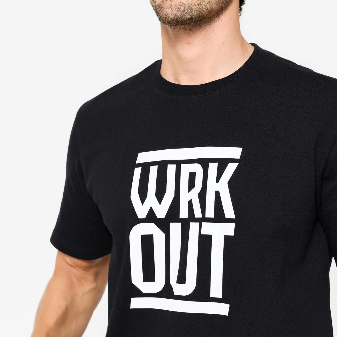 Playera de fitness azul con estampado para hombre 500 Essential - Image 7