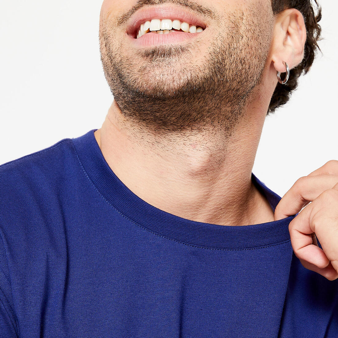 Playera de fitness azul con estampado para hombre 500 Essential - Image 8