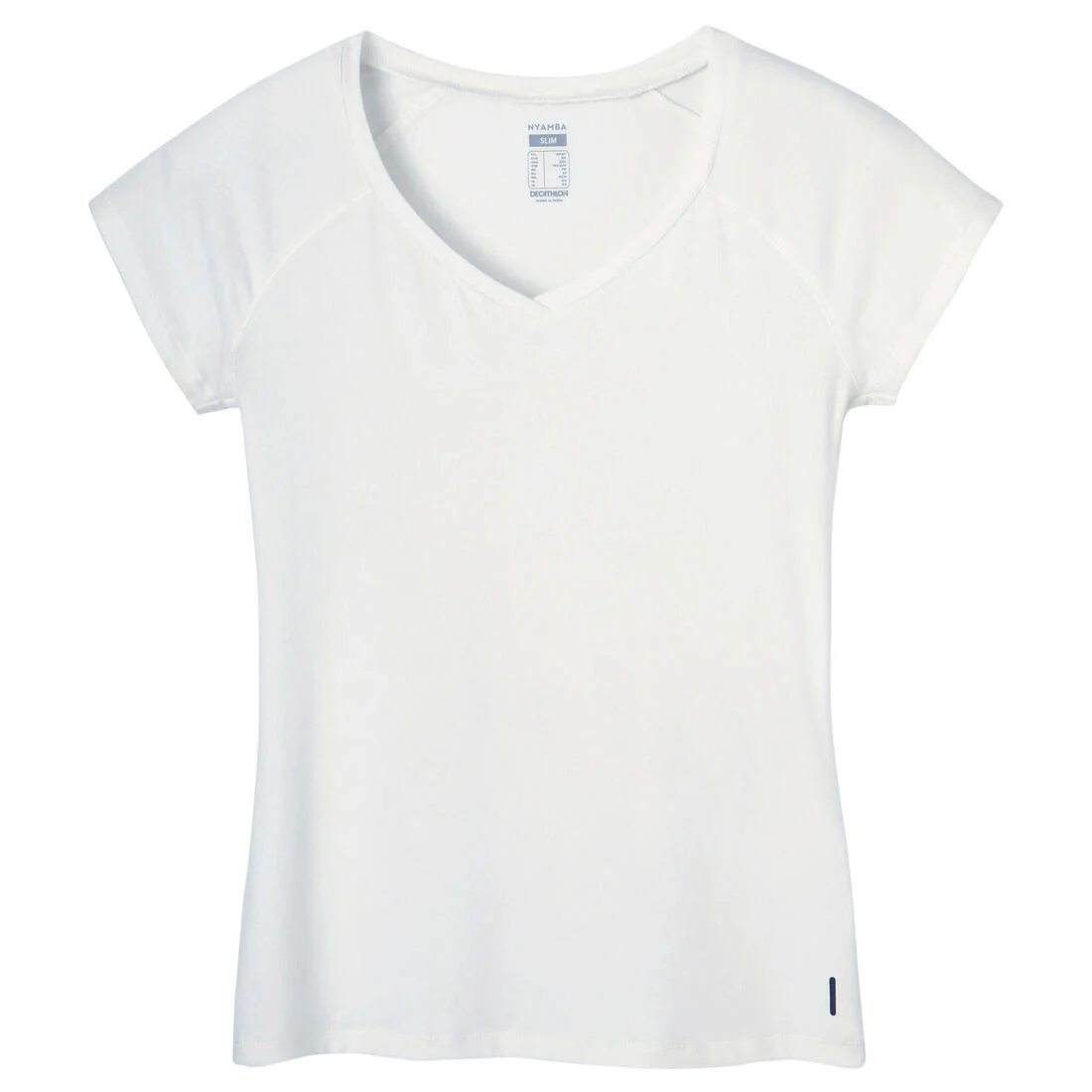 Playera de fitness blanca con cuello en V para mujer 500 ESSENTIAL - Image 18