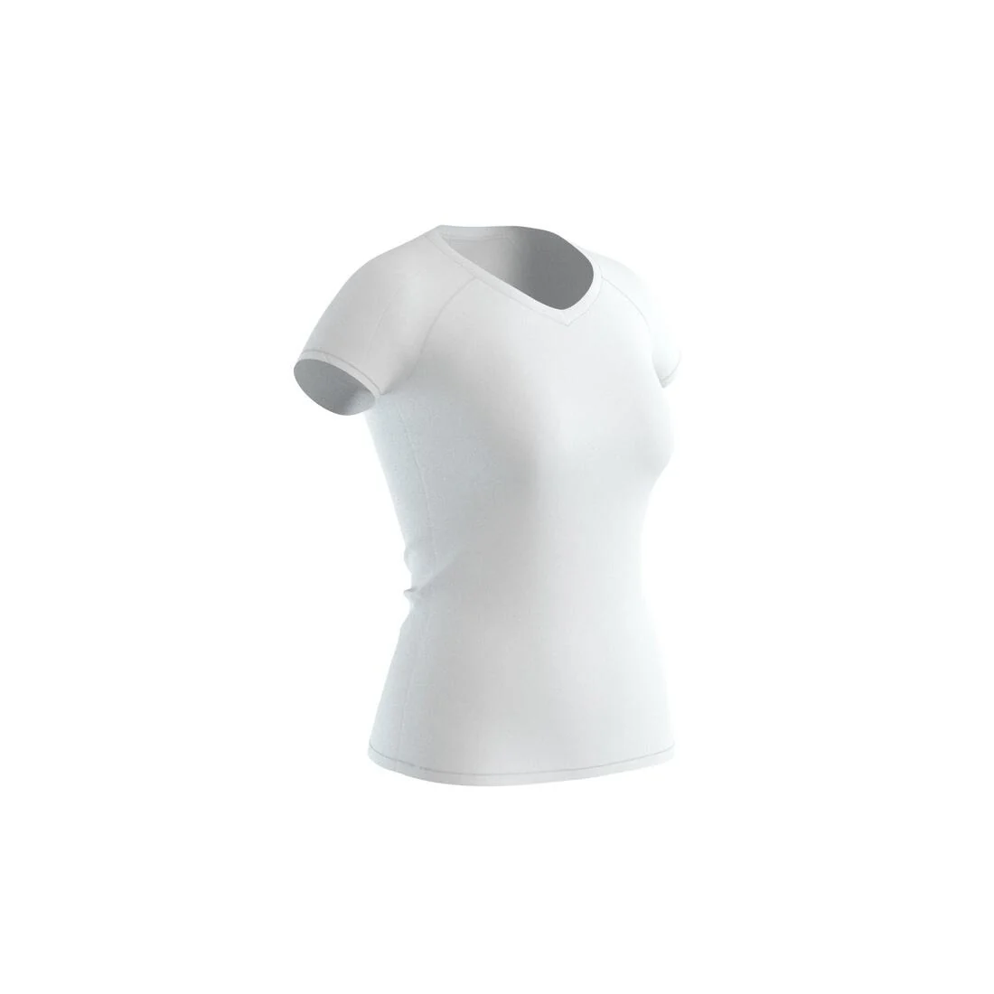 Playera de fitness blanca con cuello en V para mujer 500 ESSENTIAL - Image 29