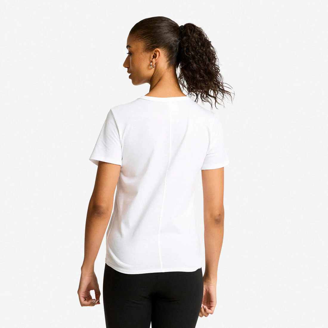 Playera de fitness blanco glaciar para mujer 100 - Image 4
