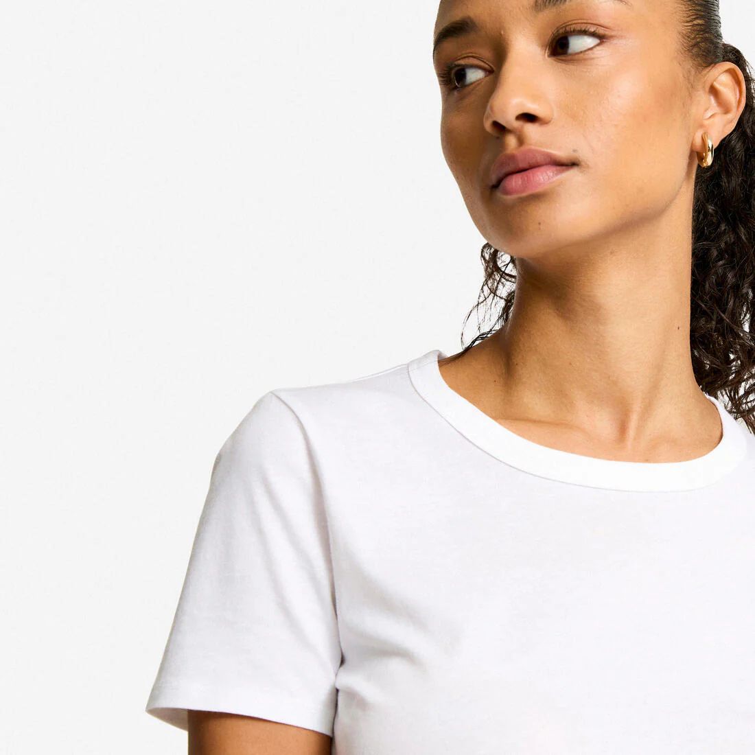 Playera de fitness blanco glaciar para mujer 100 - Image 5