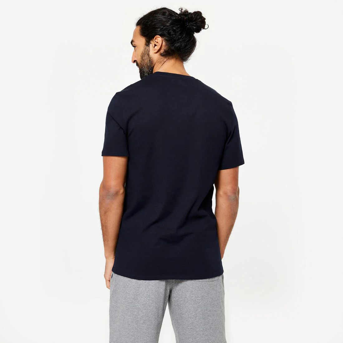 Playera de fitness de corte slim blanca glaciar para hombre 500 - Image 12