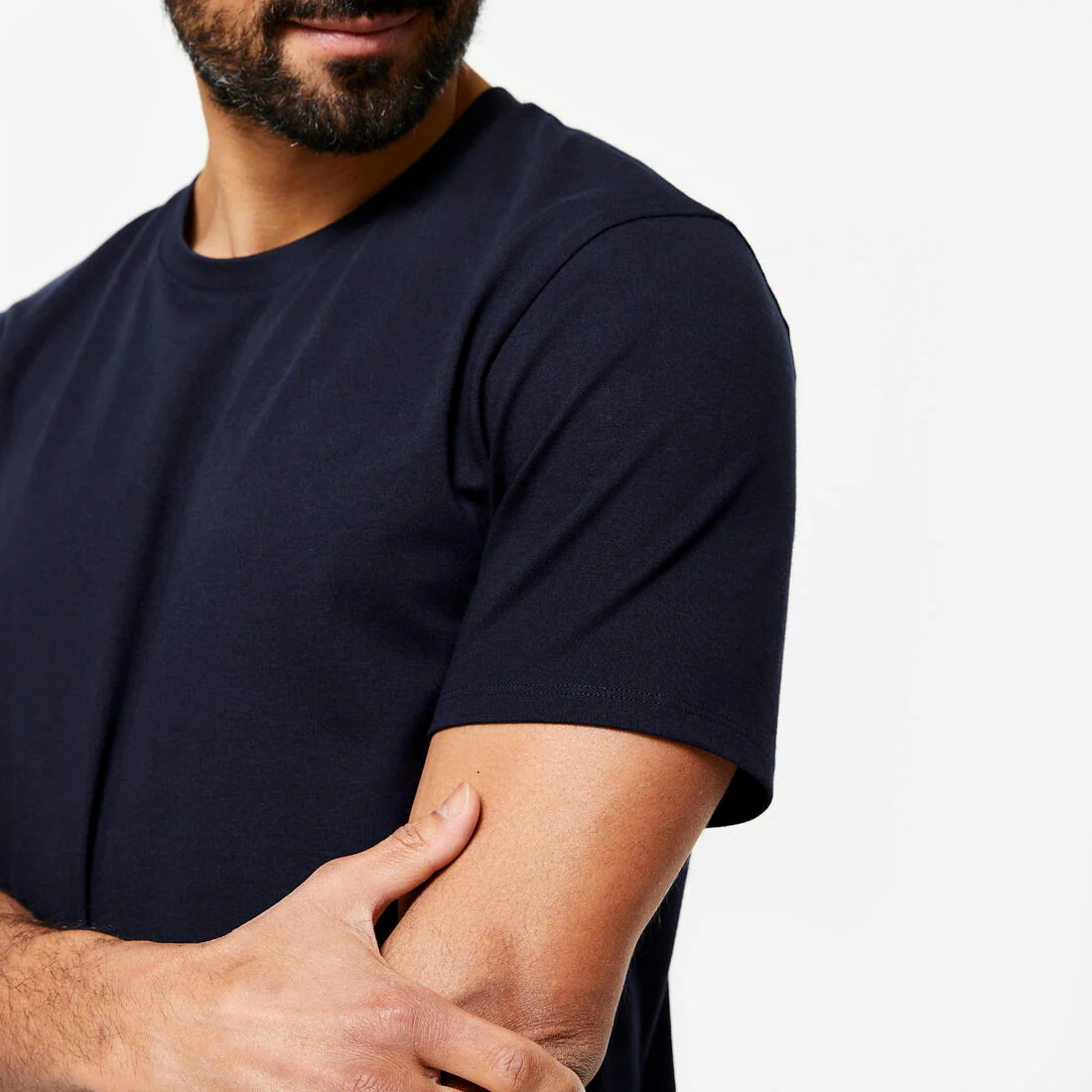 Playera de fitness de corte slim blanca glaciar para hombre 500 - Image 14