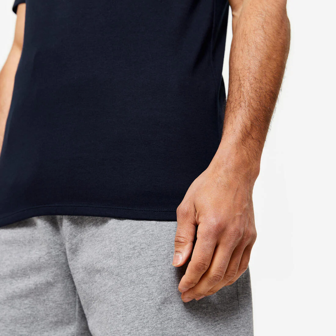 Playera de fitness de corte slim blanca glaciar para hombre 500 - Image 17