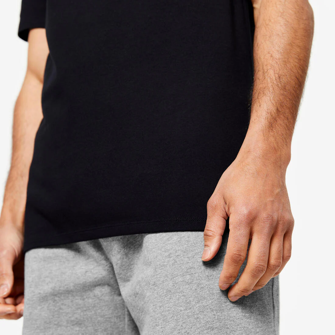 Playera de fitness de corte slim blanca glaciar para hombre 500 - Image 18