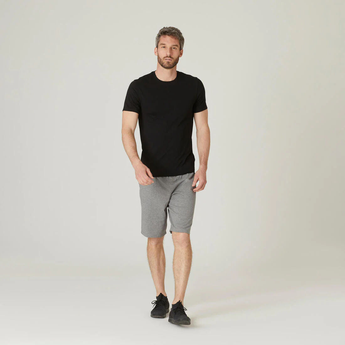 Playera de fitness de corte slim blanca glaciar para hombre 500 - Image 19