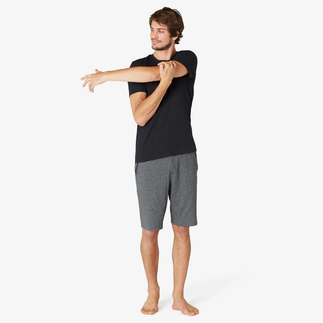Playera de fitness de corte slim blanca glaciar para hombre 500 - Image 25
