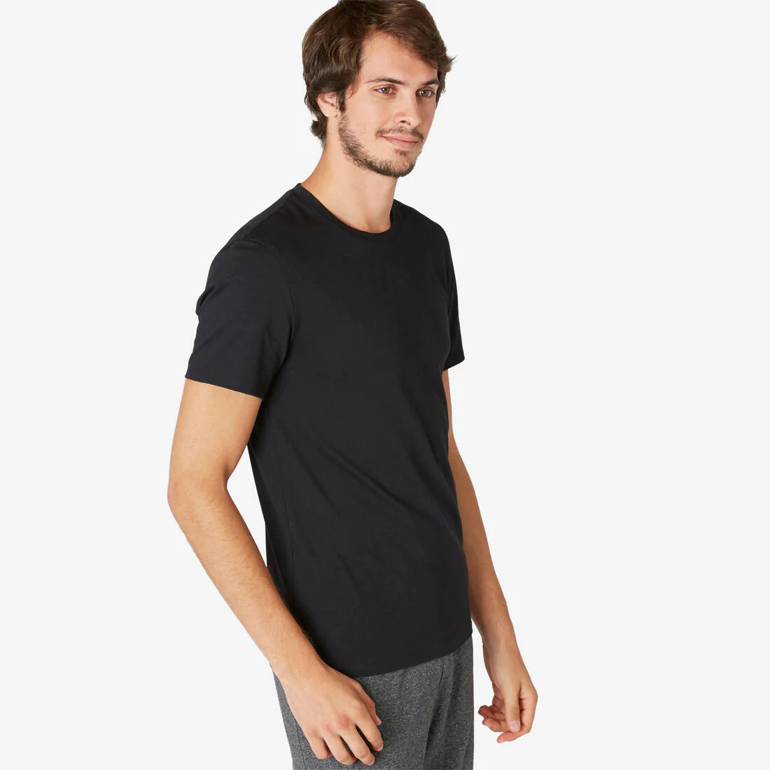 Playera de fitness de corte slim blanca glaciar para hombre 500 - Image 30