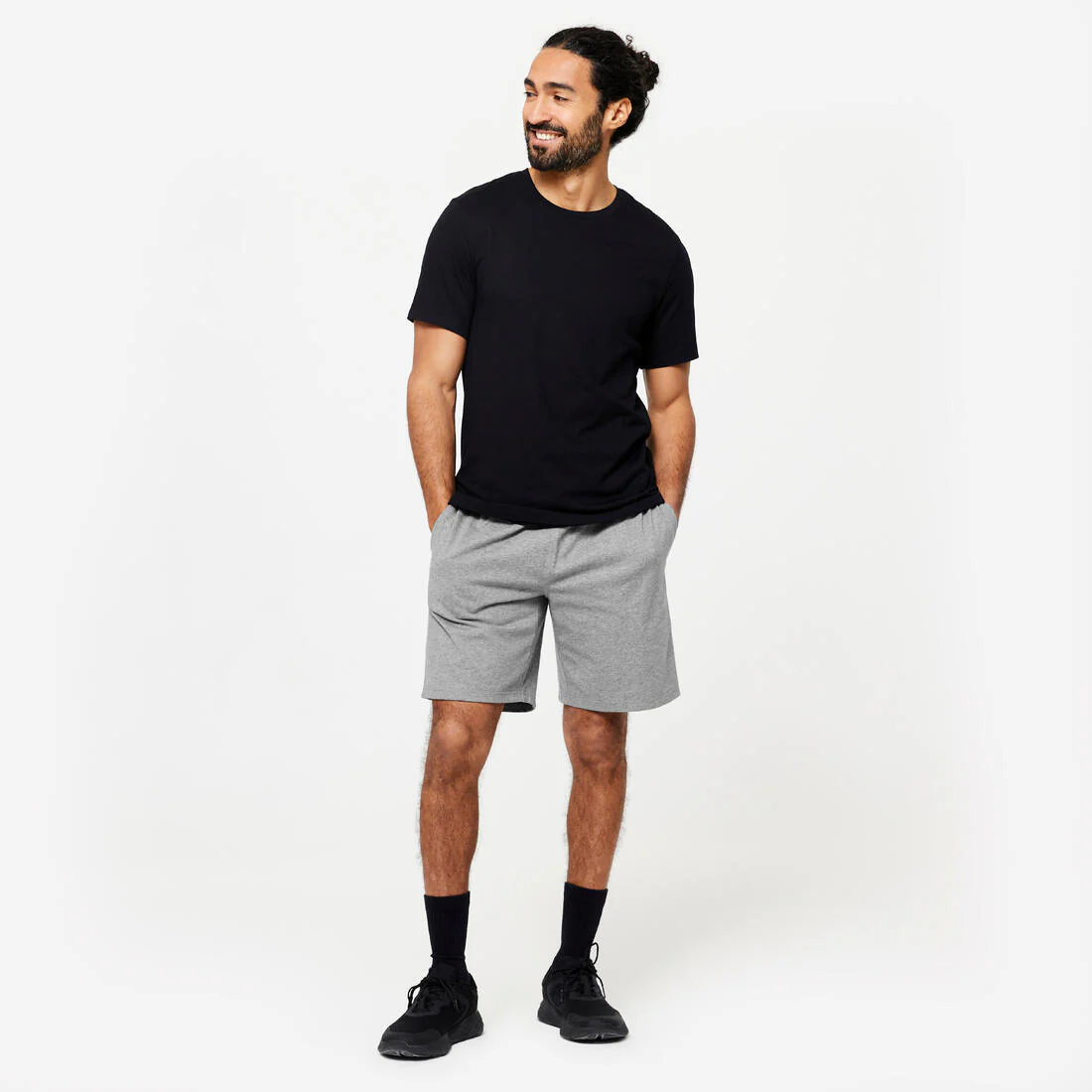 Playera de fitness de corte slim blanca glaciar para hombre 500 - Image 6