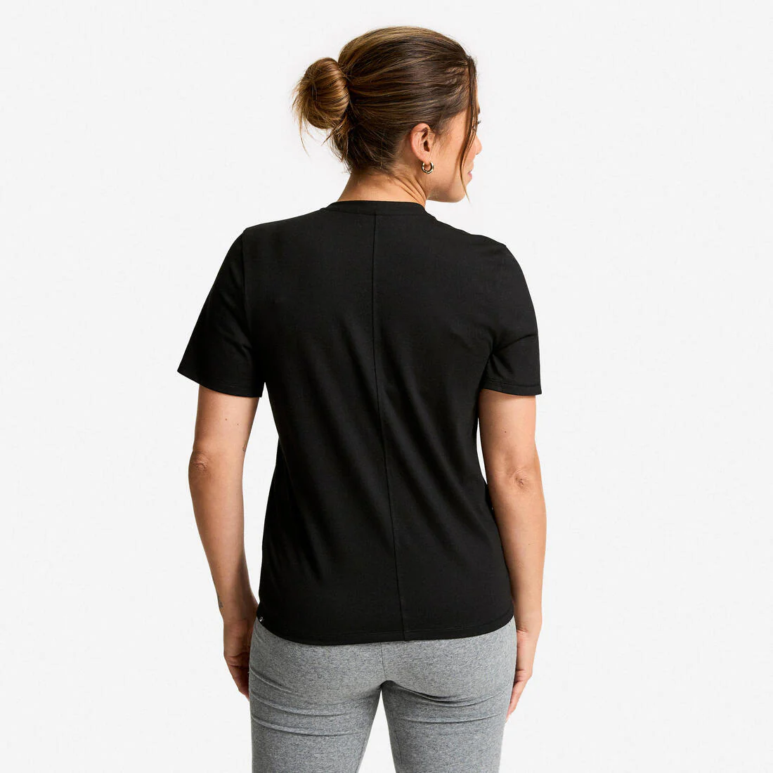 Playera de fitness de cuello V negra para mujer Coolmax - Image 11