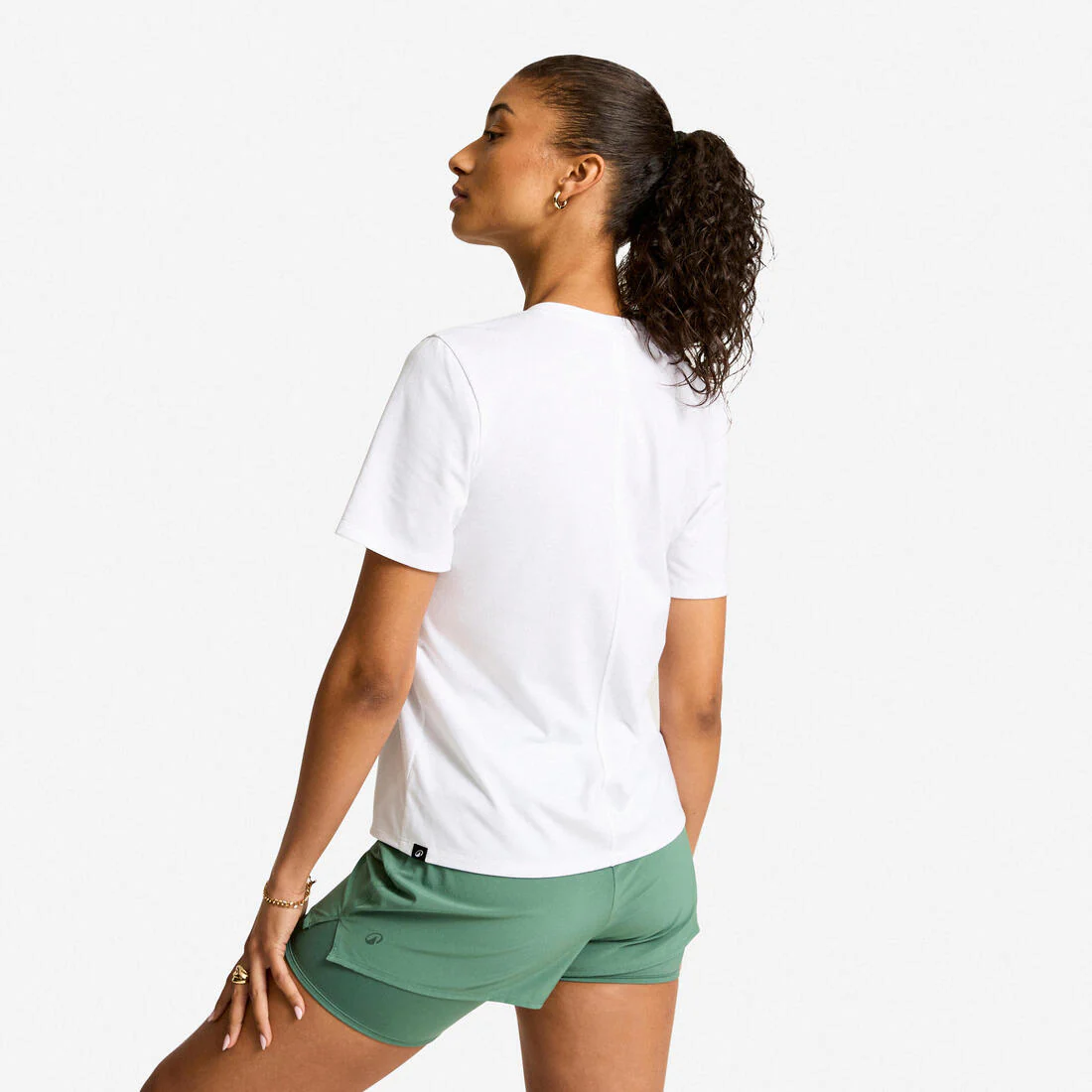 Playera de fitness de cuello V negra para mujer Coolmax - Image 8