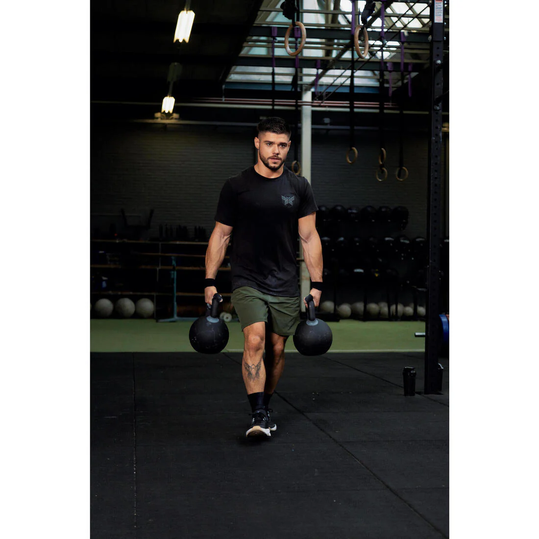 Playera de fitness elástica y ligera negro con para hombre - Image 20