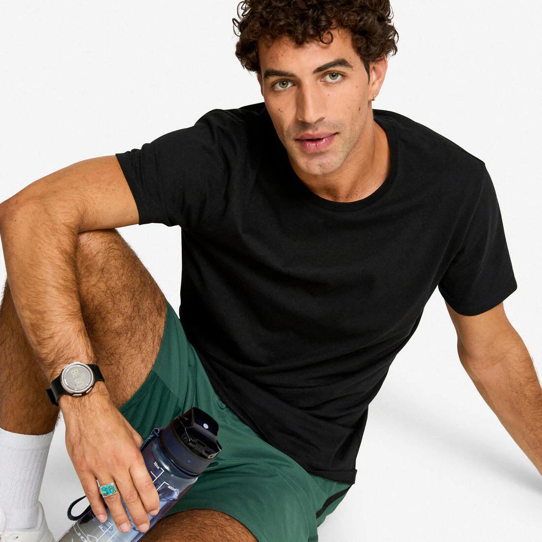 Playera de fitness negra para hombre Sportee 100 - Image 6