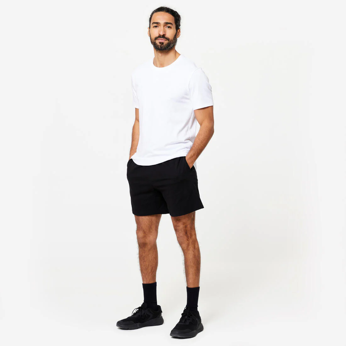 Playera de fitness negra para hombre Sportee 100 - Image 3