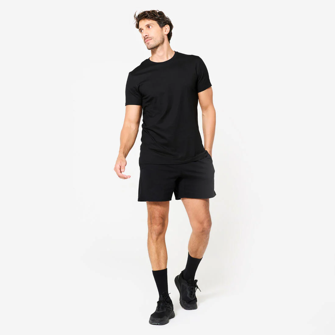 Playera de fitness negra para hombre Sportee 100 - Image 4