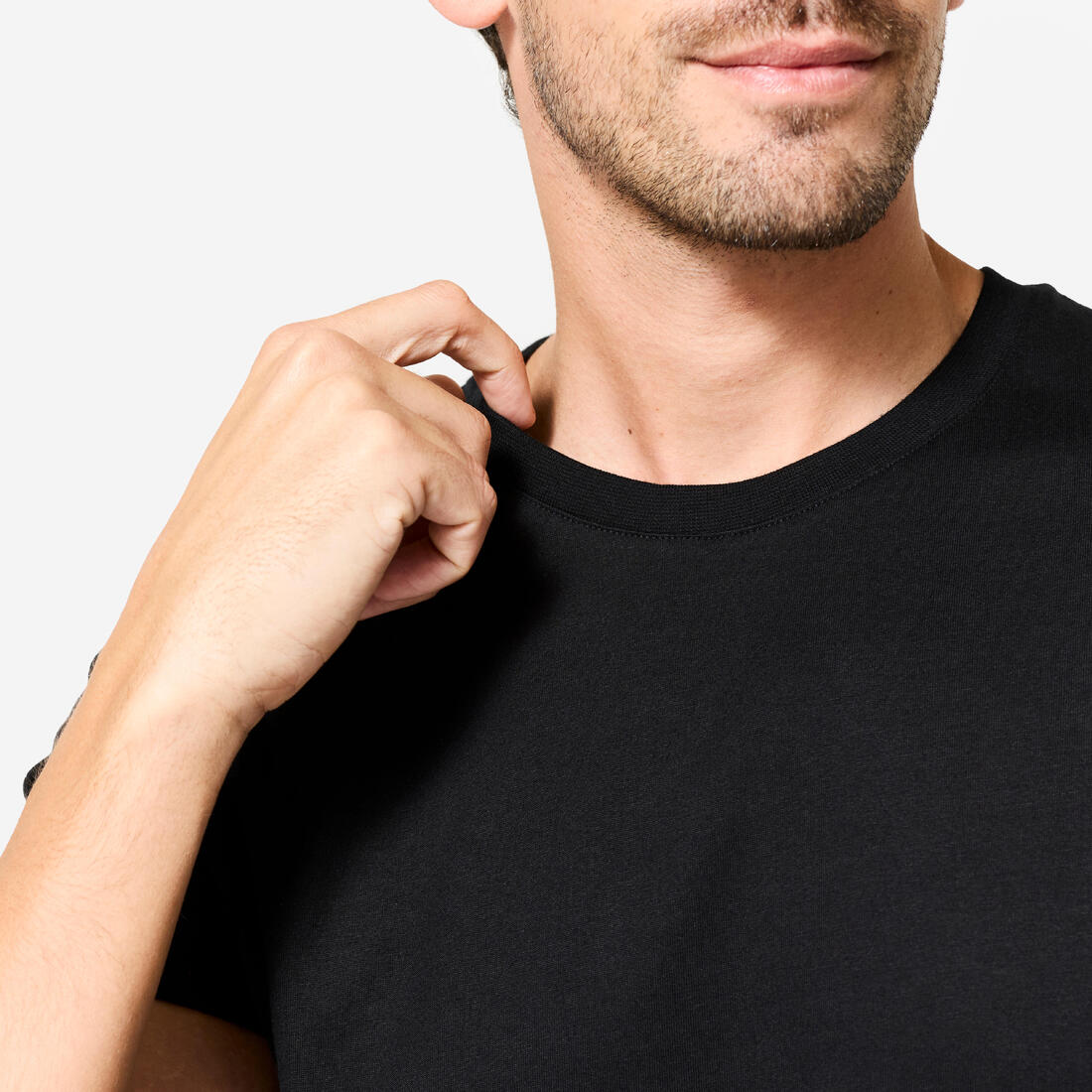 Playera de fitness negra para hombre Sportee 100 - Image 6