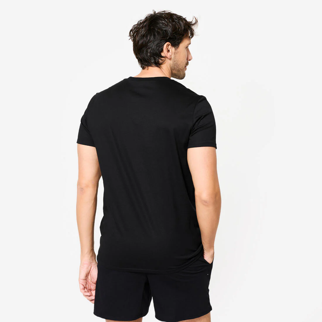 Playera de fitness negra para hombre Sportee 100 - Image 7