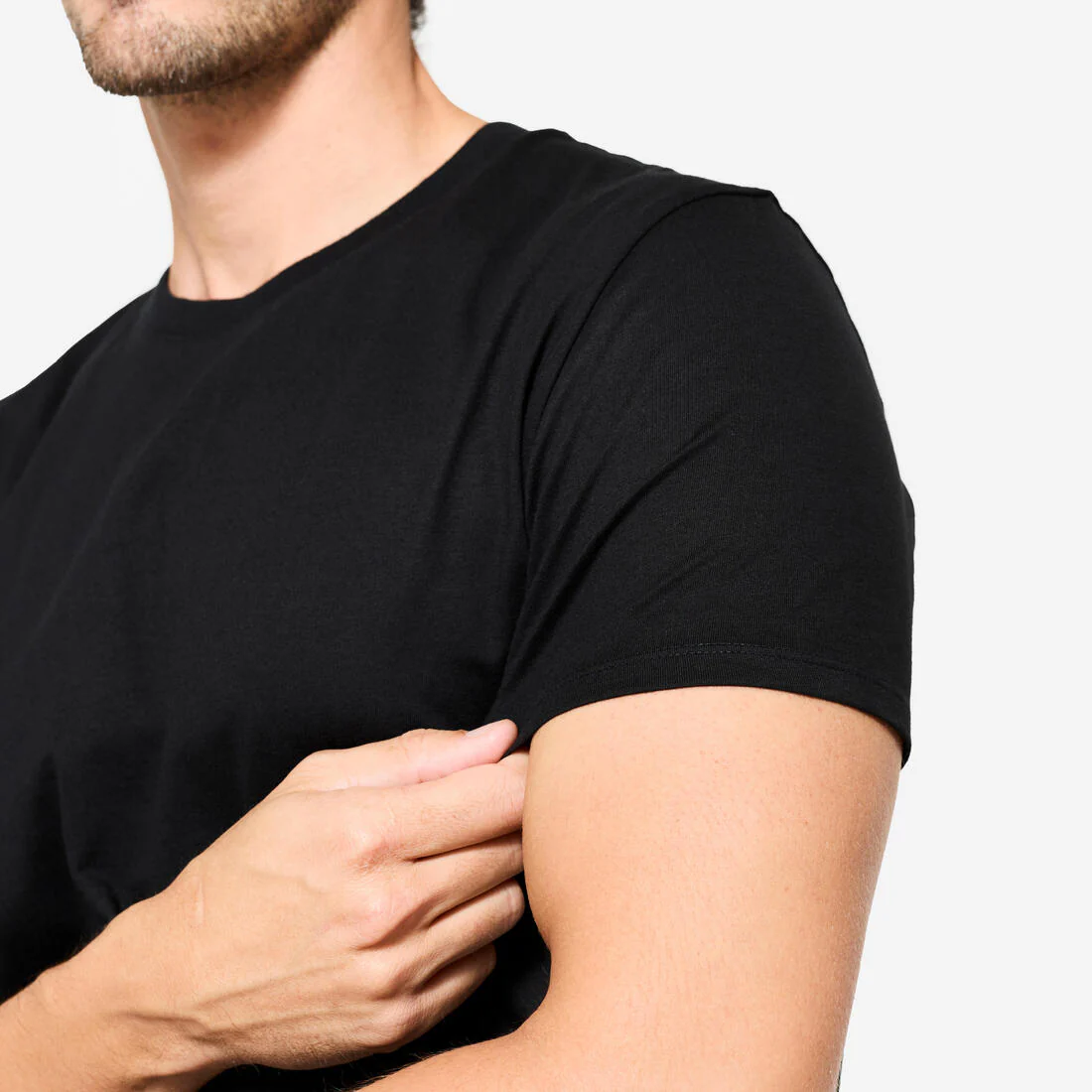 Playera de fitness negra para hombre Sportee 100 - Image 9
