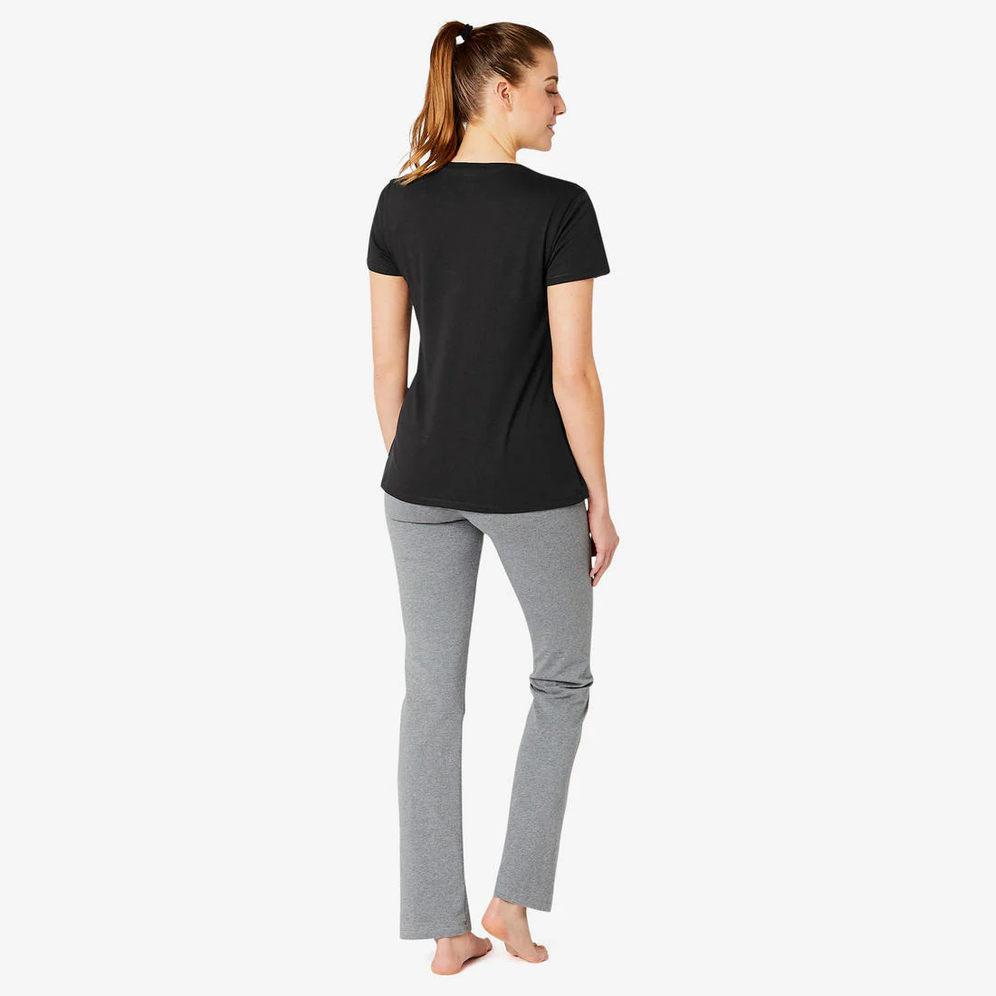Playera de Fitness para Mujer - 500 - Negro - Manga Corta - Corte Recto - Cuello Redondo - Algodón - Image 3