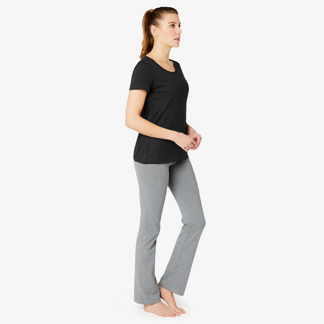 Playera de Fitness para Mujer - 500 - Negro - Manga Corta - Corte Recto - Cuello Redondo - Algodón - Image 4
