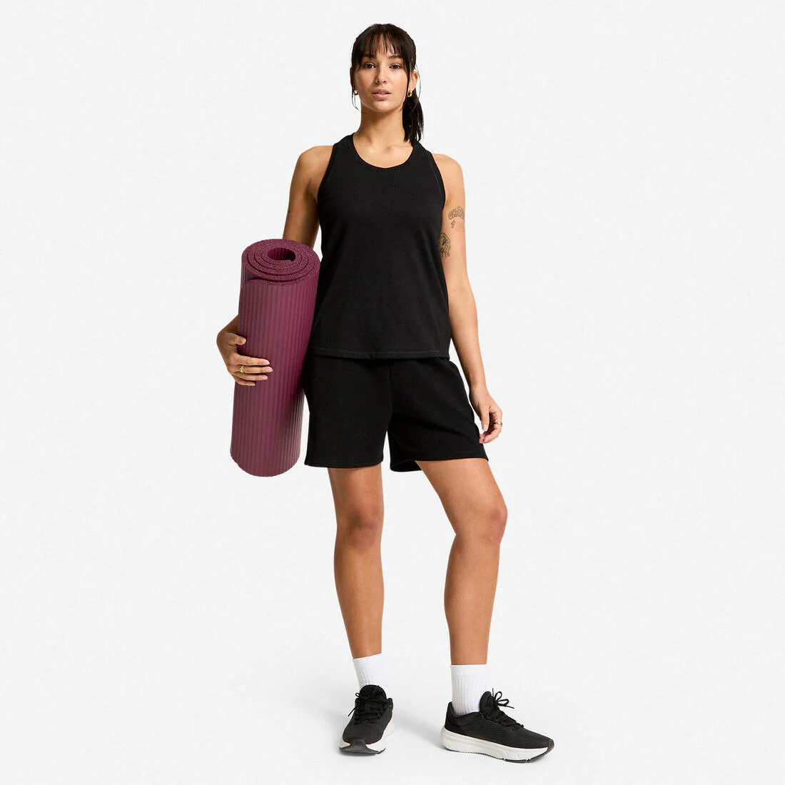 Playera de fitness sin mangas negra para mujer 500 Ready - Image 4