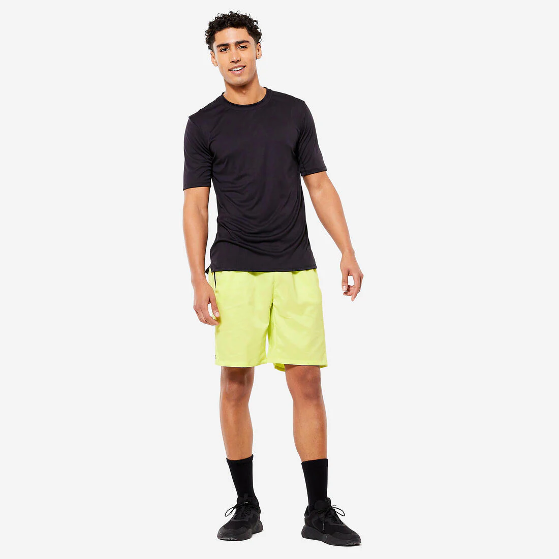 Camiseta Fitness Hombre Negro Humo Manga Corta Cuello Redondo Transpirable - Image 14