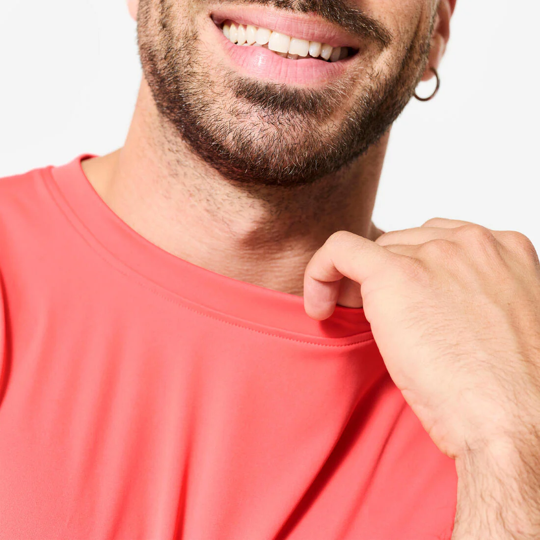 Camiseta Fitness Hombre Negro Humo Manga Corta Cuello Redondo Transpirable - Image 16