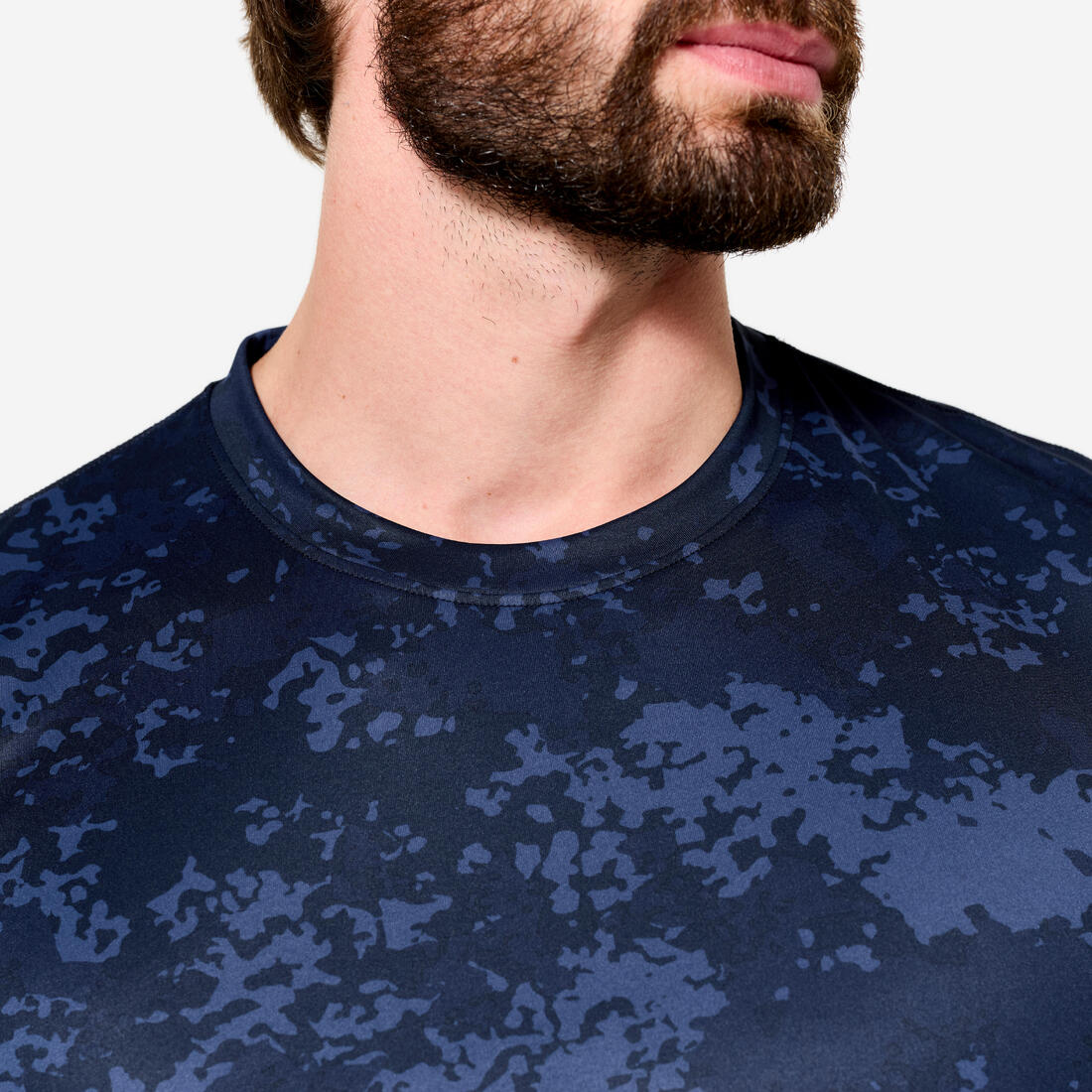 Camiseta Fitness Hombre Negro Humo Manga Corta Cuello Redondo Transpirable - Image 18