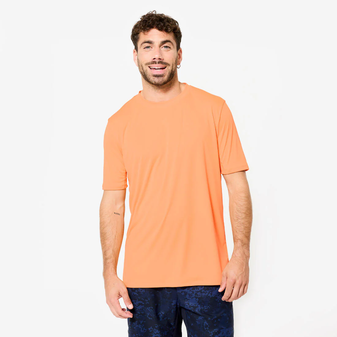 Camiseta Fitness Hombre Negro Humo Manga Corta Cuello Redondo Transpirable - Image 2